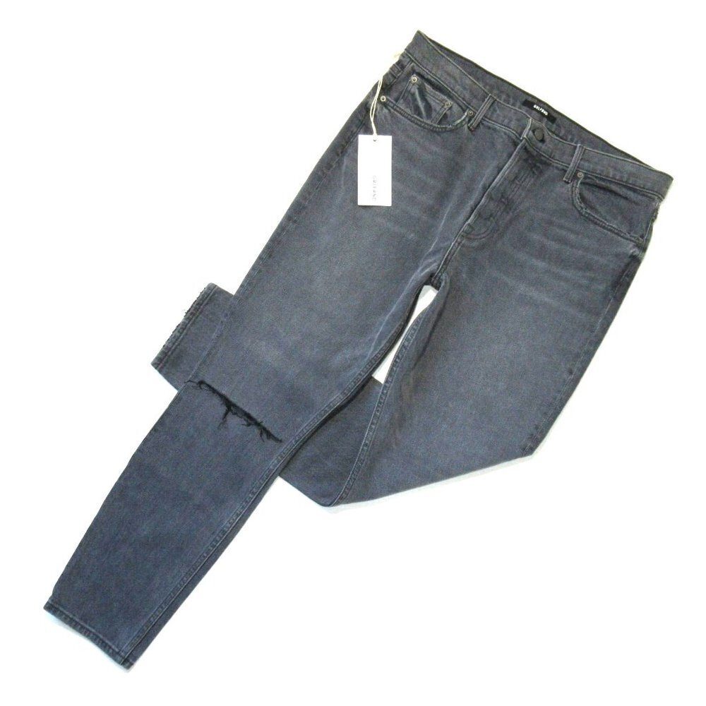 NWT GRLFRND Karolina High-Rise Skinny in Future Forever Gray Knee Slit Jeans 32